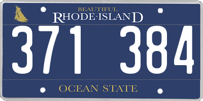 RI license plate 371384