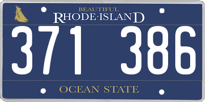 RI license plate 371386