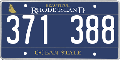 RI license plate 371388