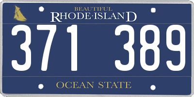 RI license plate 371389