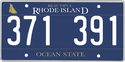 RI license plate 371391