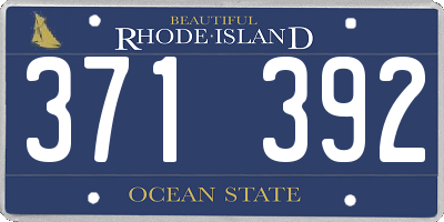 RI license plate 371392