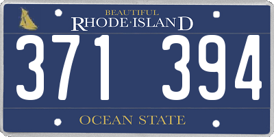 RI license plate 371394