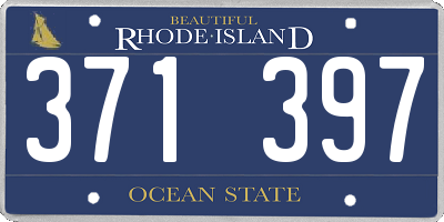 RI license plate 371397