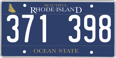 RI license plate 371398