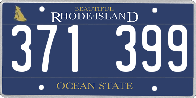 RI license plate 371399
