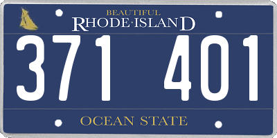 RI license plate 371401