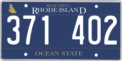 RI license plate 371402