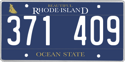 RI license plate 371409