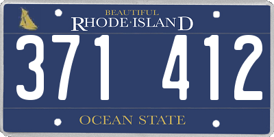 RI license plate 371412