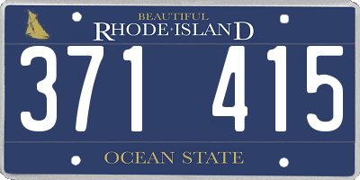 RI license plate 371415