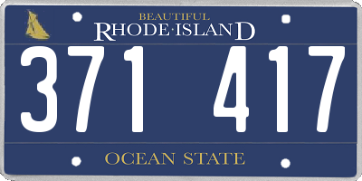 RI license plate 371417