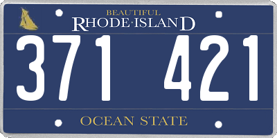 RI license plate 371421