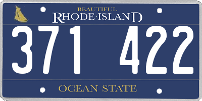 RI license plate 371422