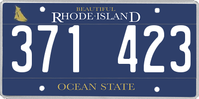RI license plate 371423