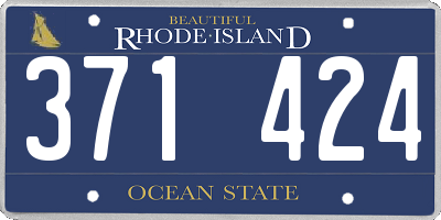 RI license plate 371424
