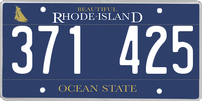 RI license plate 371425