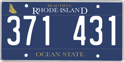 RI license plate 371431
