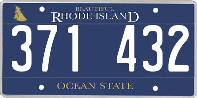 RI license plate 371432