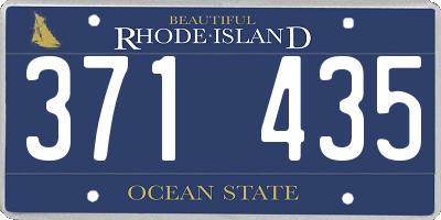 RI license plate 371435