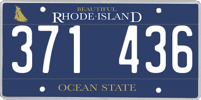 RI license plate 371436