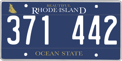 RI license plate 371442