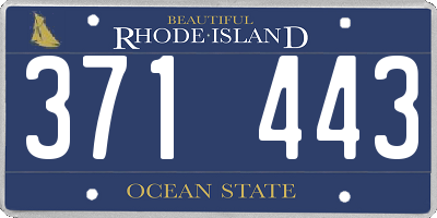 RI license plate 371443