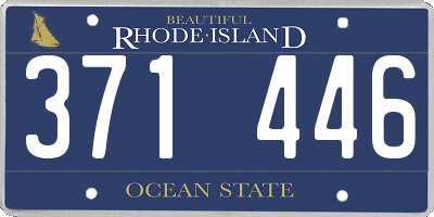 RI license plate 371446
