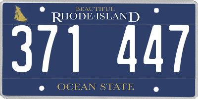 RI license plate 371447