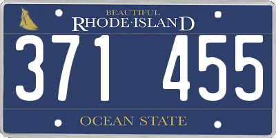 RI license plate 371455
