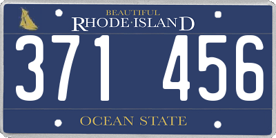 RI license plate 371456