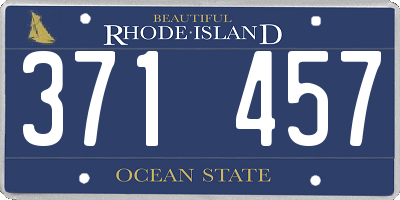 RI license plate 371457
