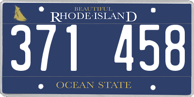 RI license plate 371458
