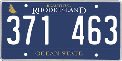 RI license plate 371463
