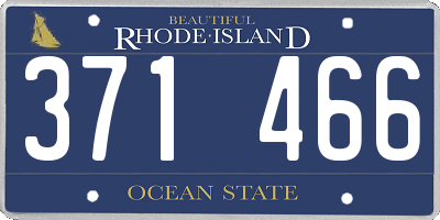 RI license plate 371466