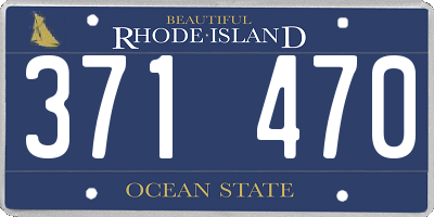 RI license plate 371470