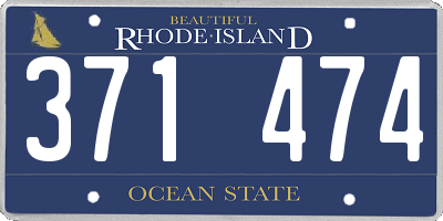 RI license plate 371474