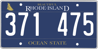RI license plate 371475