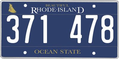 RI license plate 371478