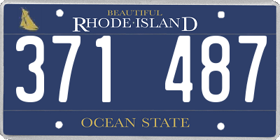RI license plate 371487