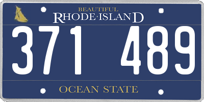 RI license plate 371489