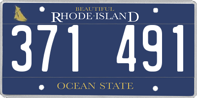RI license plate 371491