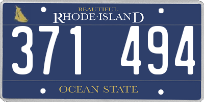 RI license plate 371494