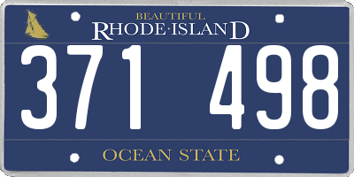 RI license plate 371498