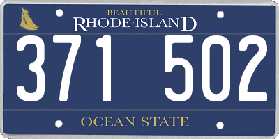 RI license plate 371502