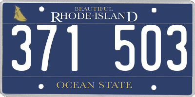 RI license plate 371503
