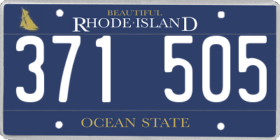 RI license plate 371505