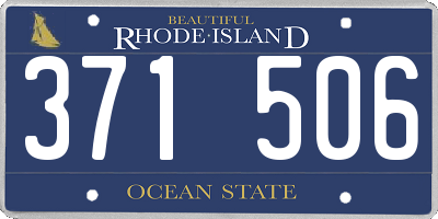 RI license plate 371506