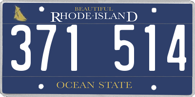 RI license plate 371514