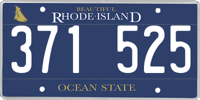 RI license plate 371525